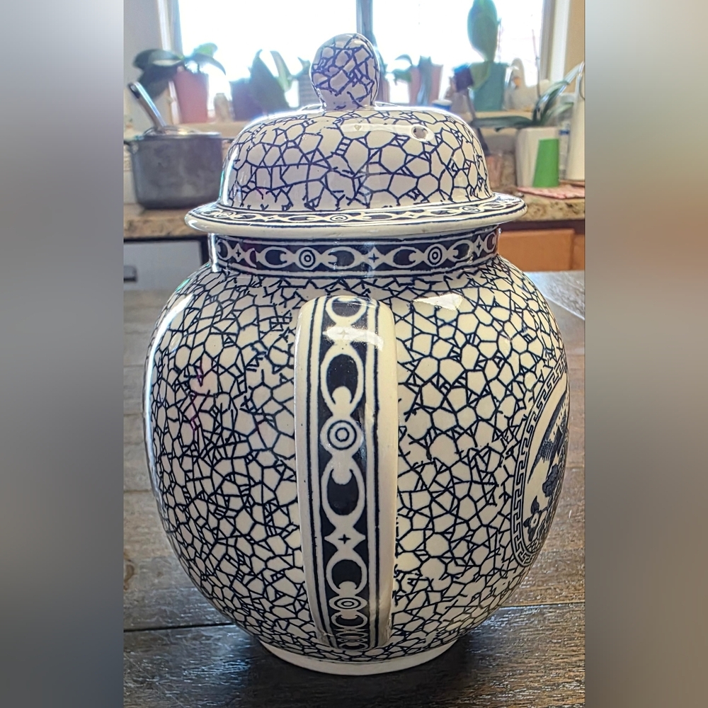 Adams Blue and White Ceramic Teapot - Picture 2 of 11